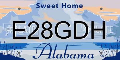 E28GDH Alabama License Plate