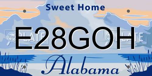 E28GOH Alabama License Plate