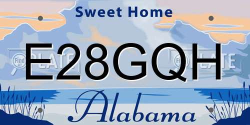 E28GQH Alabama License Plate
