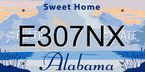 E307NX Alabama License Plate
