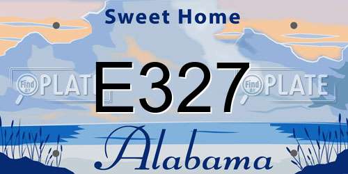 E327 Alabama License Plate