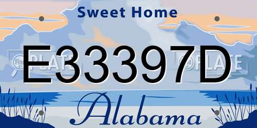 E33397D Alabama License Plate