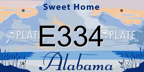 E334 Alabama License Plate
