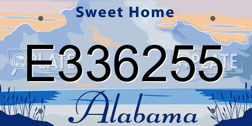 E336255 Alabama License Plate