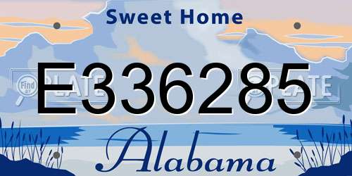 E336285 Alabama License Plate