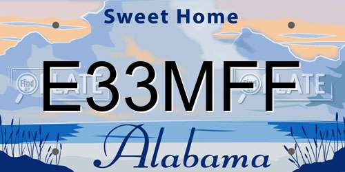 E33MFF Alabama License Plate