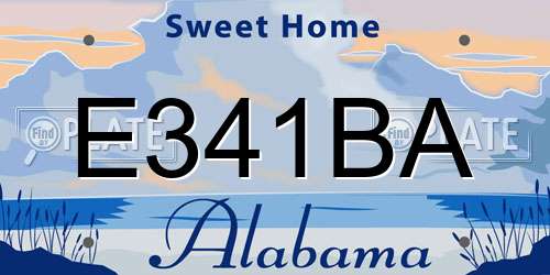 E341BA Alabama License Plate