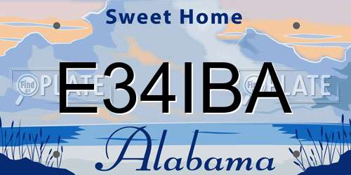 E34IBA Alabama License Plate