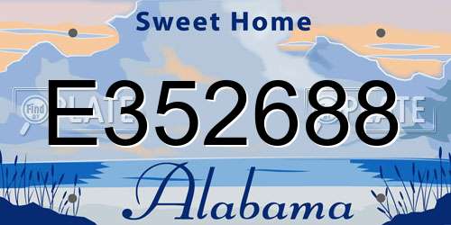 E352688 Alabama License Plate