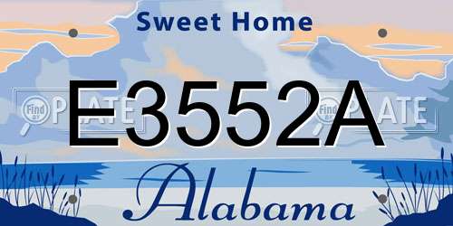 E3552A Alabama License Plate