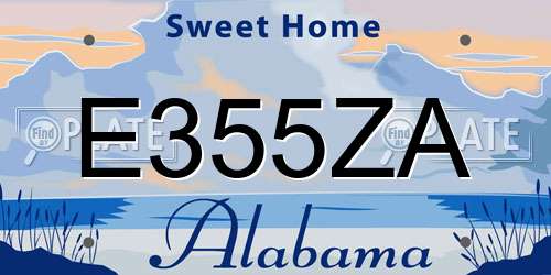 E355ZA Alabama License Plate