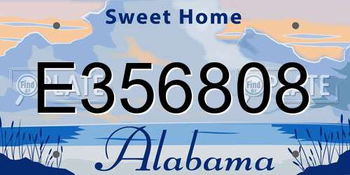 E356808 Alabama License Plate