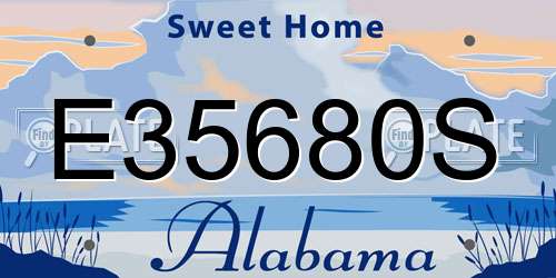 E35680S Alabama License Plate