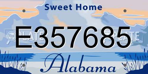 E357685 Alabama License Plate
