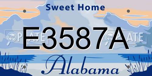 E3587A Alabama License Plate