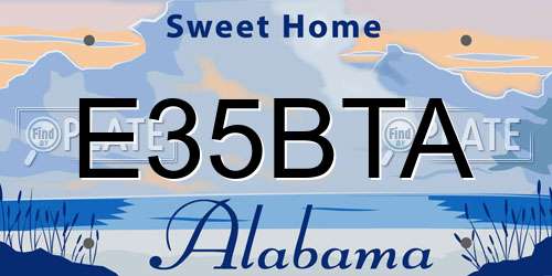E35BTA Alabama License Plate