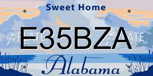 E35BZA Alabama License Plate