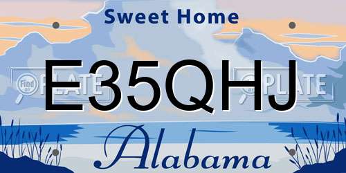 E35QHJ Alabama License Plate