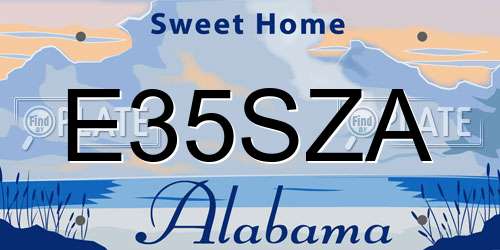 E35SZA Alabama License Plate