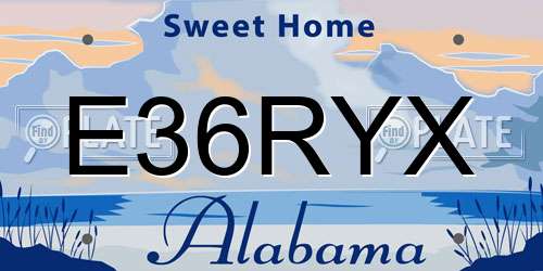 E36RYX Alabama License Plate