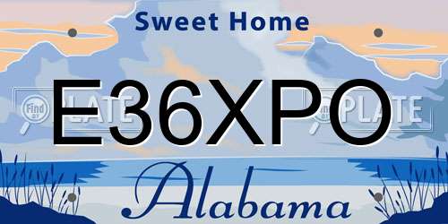 E36XPO Alabama License Plate