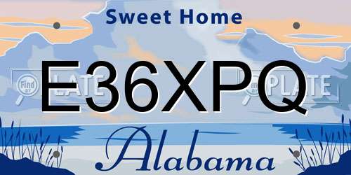 E36XPQ Alabama License Plate