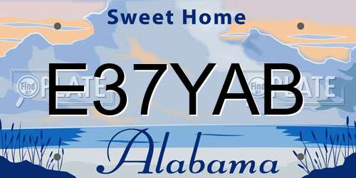 E37YAB Alabama License Plate