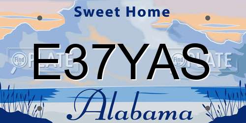 E37YAS Alabama License Plate