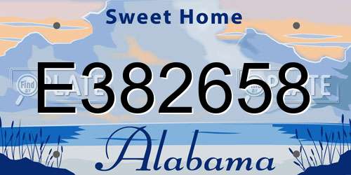 E382658 Alabama License Plate