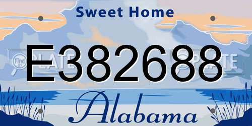 E382688 Alabama License Plate
