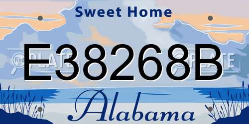 E38268B Alabama License Plate