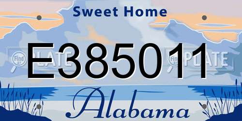 E385011 Alabama License Plate
