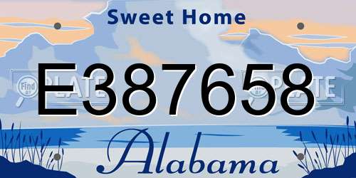 E387658 Alabama License Plate