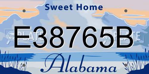 E38765B Alabama License Plate