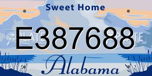 E387688 Alabama License Plate