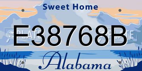 E38768B Alabama License Plate
