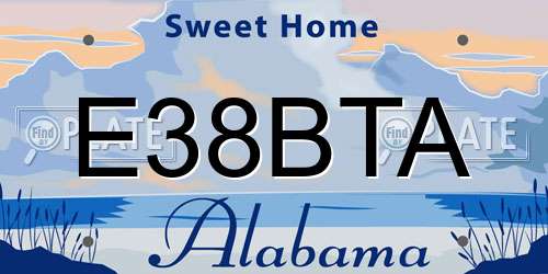 E38BTA Alabama License Plate