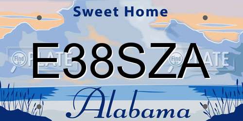 E38SZA Alabama License Plate