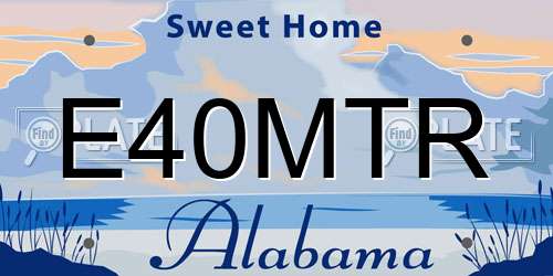 E40MTR Alabama License Plate