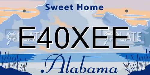E40XEE Alabama License Plate
