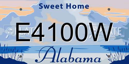 E4100W Alabama License Plate