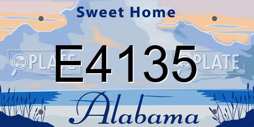 E4135 Alabama License Plate