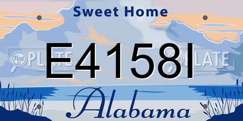 E4158I Alabama License Plate