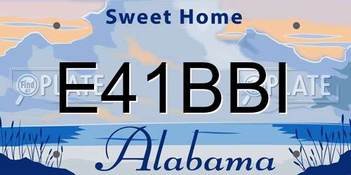 E41BBI Alabama License Plate