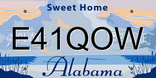 E41QOW Alabama License Plate