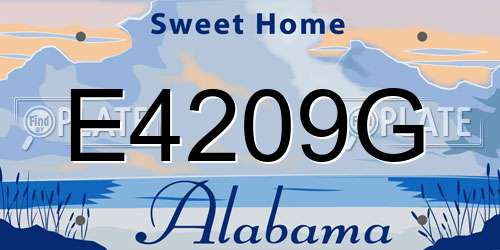 E4209G Alabama License Plate