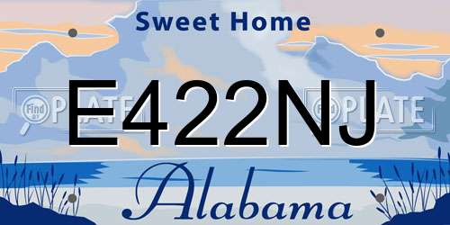 E422NJ Alabama License Plate