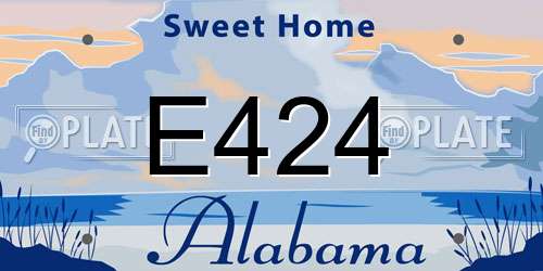 E424 Alabama License Plate