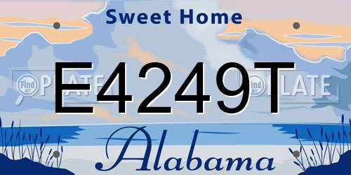 E4249T Alabama License Plate