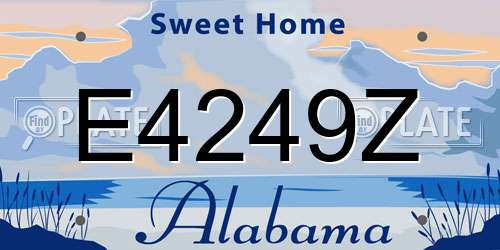 E4249Z Alabama License Plate